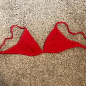 Red triangle bikini top